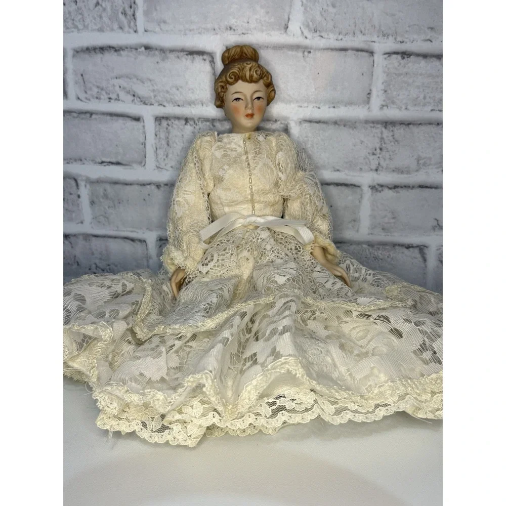 Rare Antique Fancy‎ Parian Bisque China Shoulder Head Doll 16